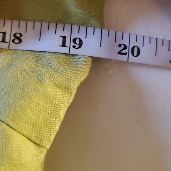 Tweeds Women’s Medium Light Green Button Front Shirt 100% Linen Embroidered - Picture 6 of 12